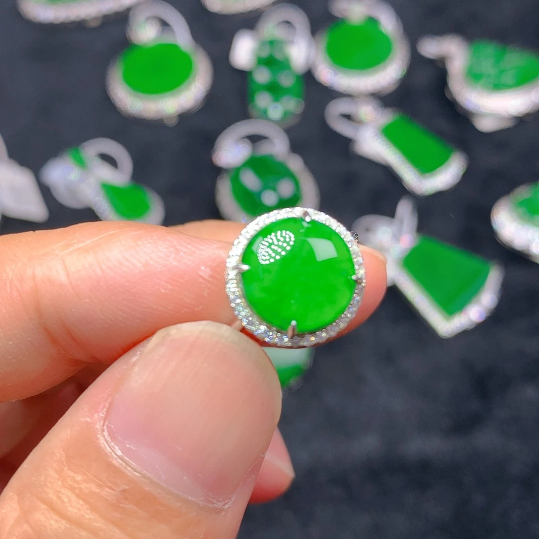 翡翠银S925镶嵌颈饰我