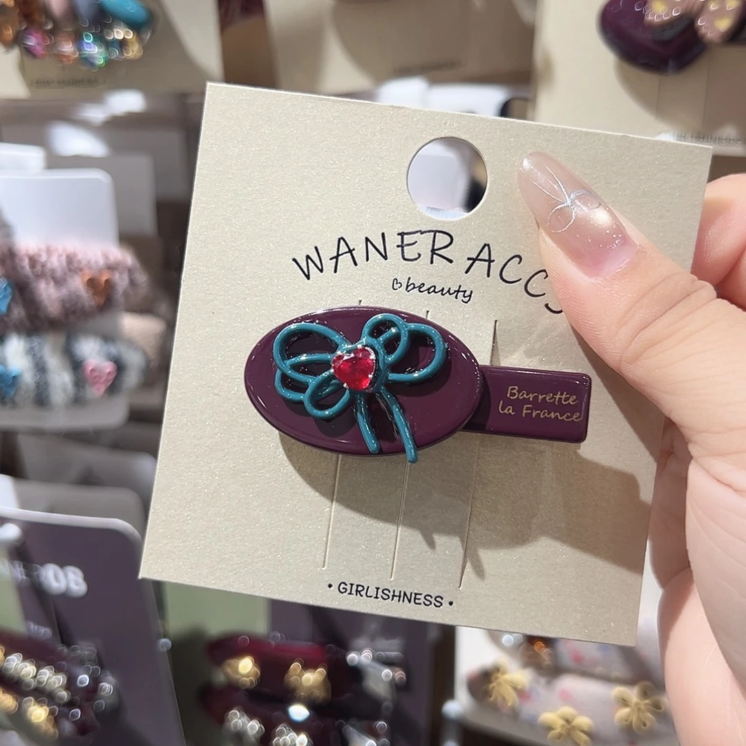 非金属蓝色蝴蝶结醋酸鸭夹