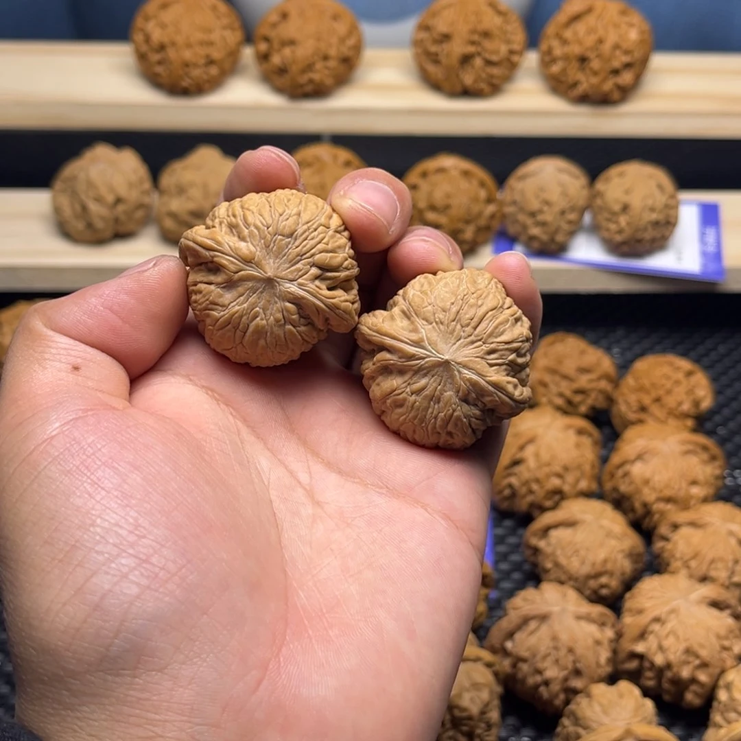 文玩核桃把件铁锤38全品白茬矮桩