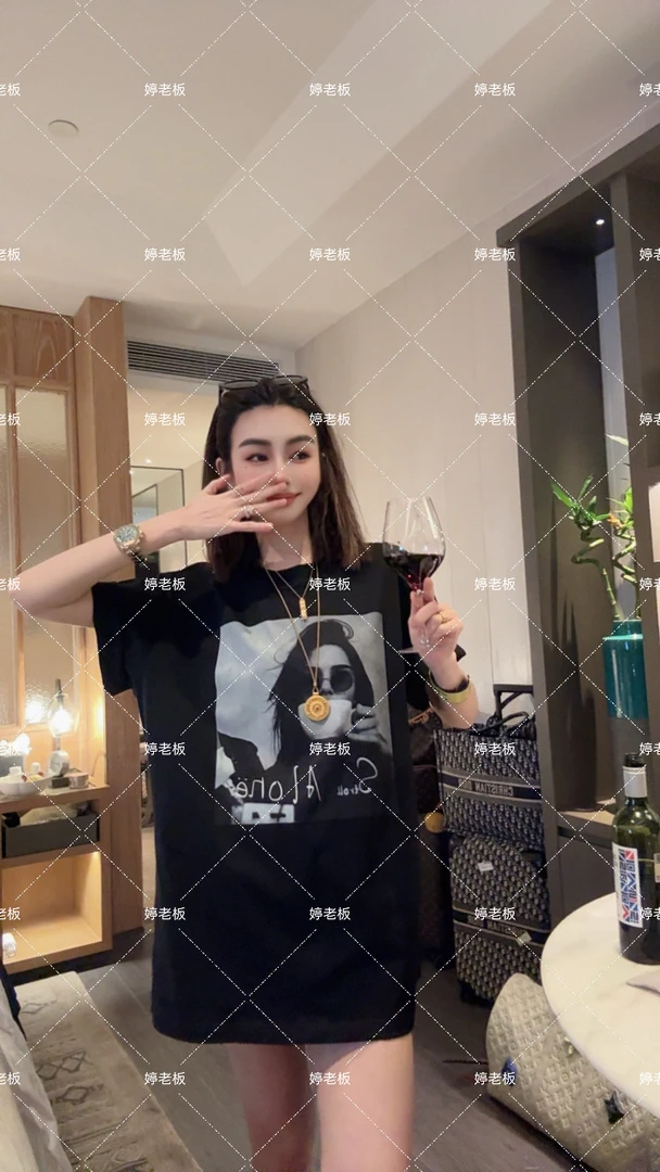 『婷老板』新款、S字母咖啡女神百搭两色T恤999-21