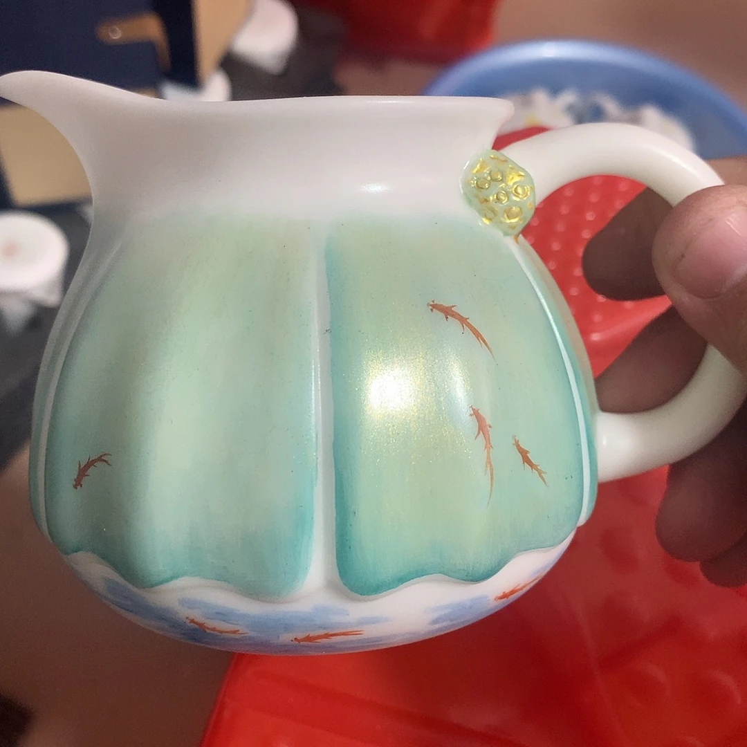 冰种素烧手绘公道杯