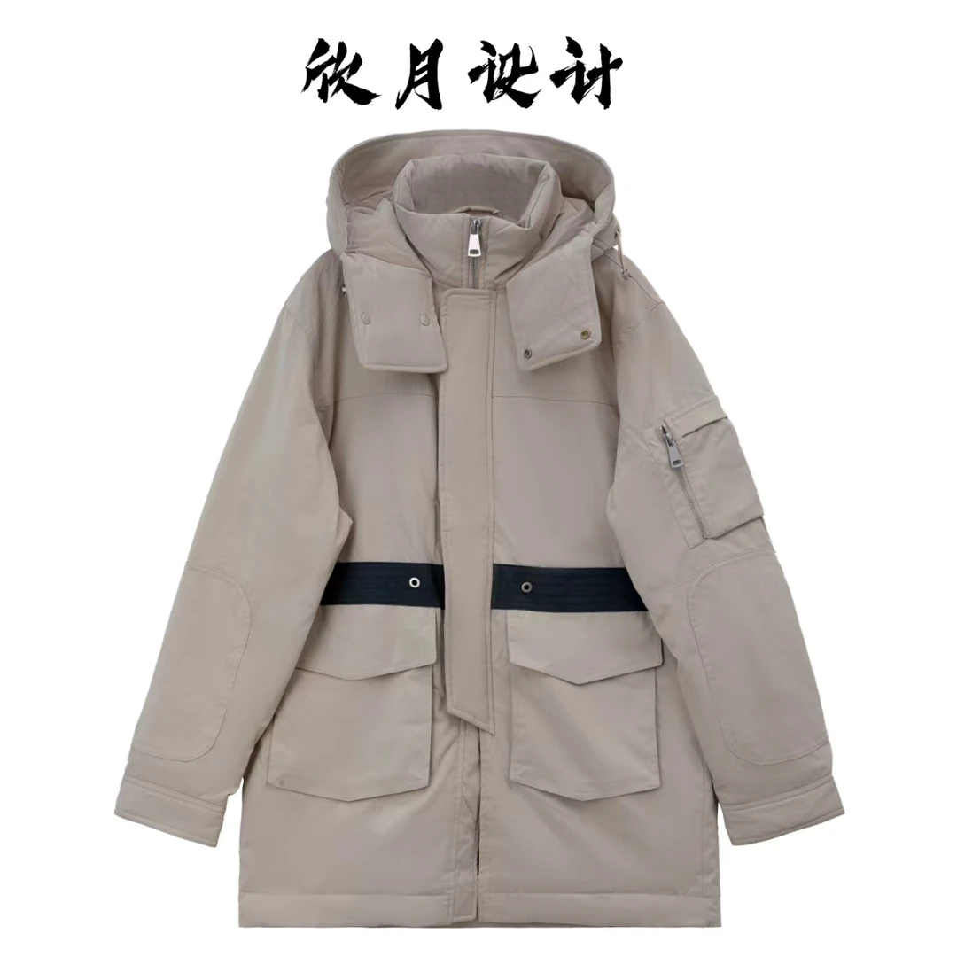 Nanerlly 2024长款休闲90白鸭绒男女同款工装羽绒服MX-0742