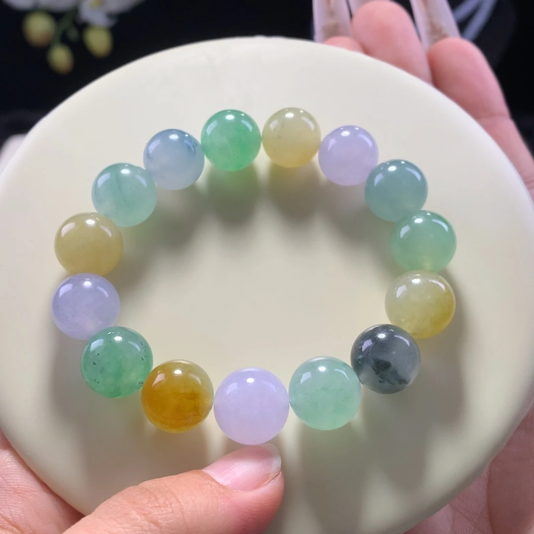 翡翠未镶嵌手链卡12糖果多宝