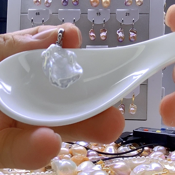 颈饰银S925镶嵌淡水珍珠37