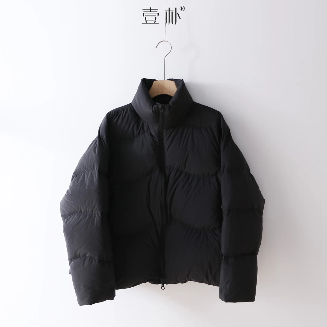 冬装新款90白鸭绒立领短款面包羽绒服 泡芙波浪加厚外套 16141