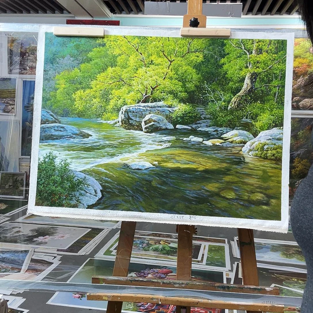 油画朝鲜艺术家不带框