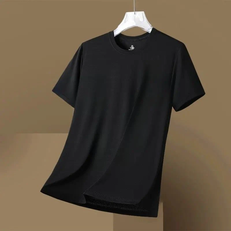 芭雅莲冰丝短袖T恤夏季男士韩版宽松体恤速干透气百搭潮流上衣