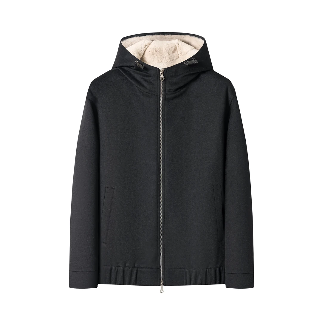 TEFRAND 紫标臻品*重磅哥本哈根银蓝本色整貂貂绒外套秋冬男款