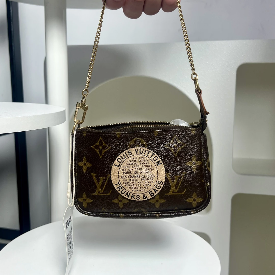 95新 LV mini/麻将包/老花/WH034