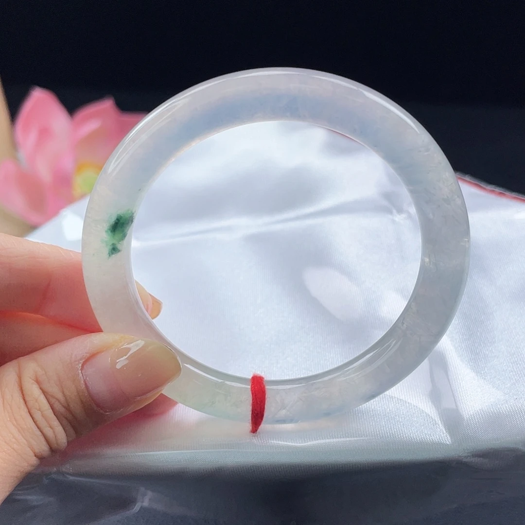 未镶嵌手镯翡翠45号小玻璃钢种水飘花大万品质14917