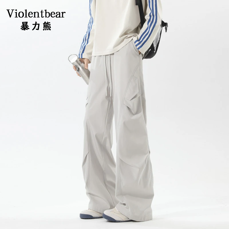 暴力熊美式时尚高街工装裤潮流风速干长裤冬季嘻哈休闲裤直筒裤男