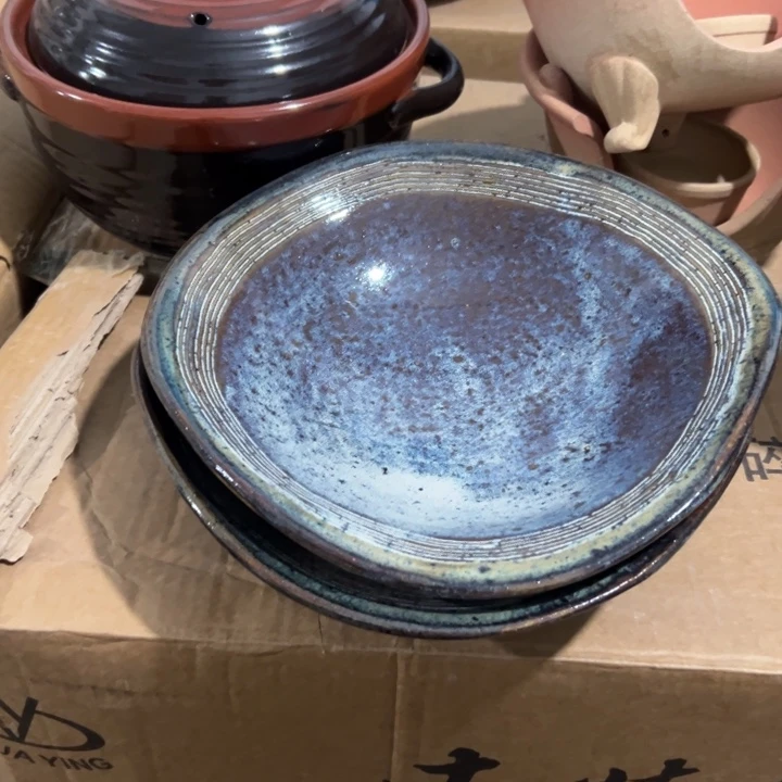 库存尾货窑变大盘一对口径25