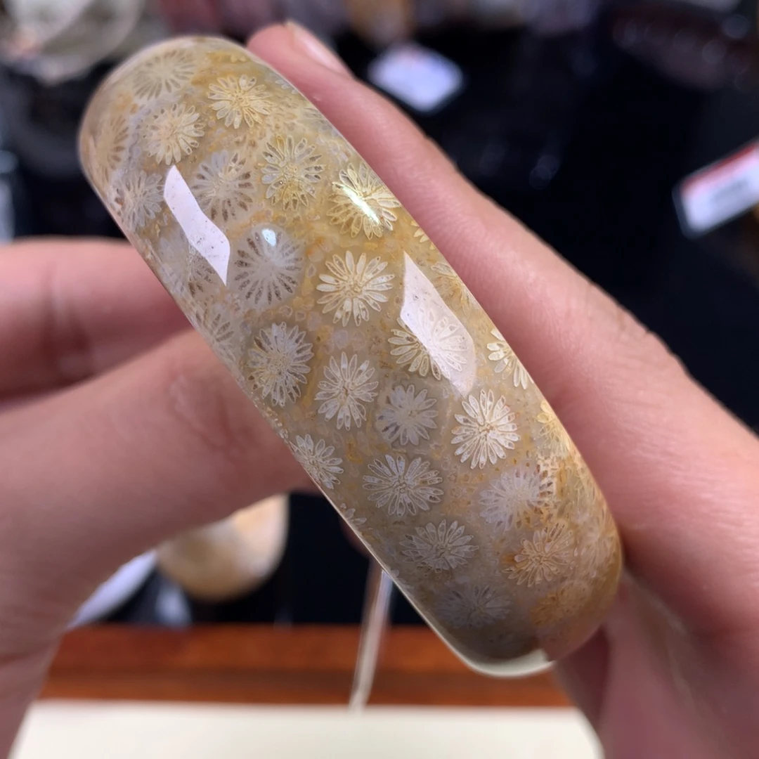硅化珊瑚（珊瑚玉）未镶嵌吊坠(赠链)26号57.2圈雏菊皮花