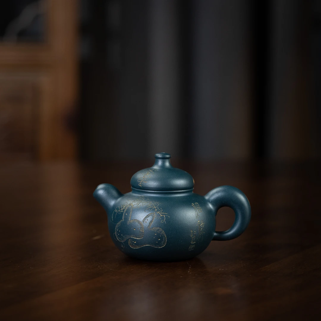 福禄（刻福禄）周乾制 苏门答腊青 135cc 家用紫砂壶