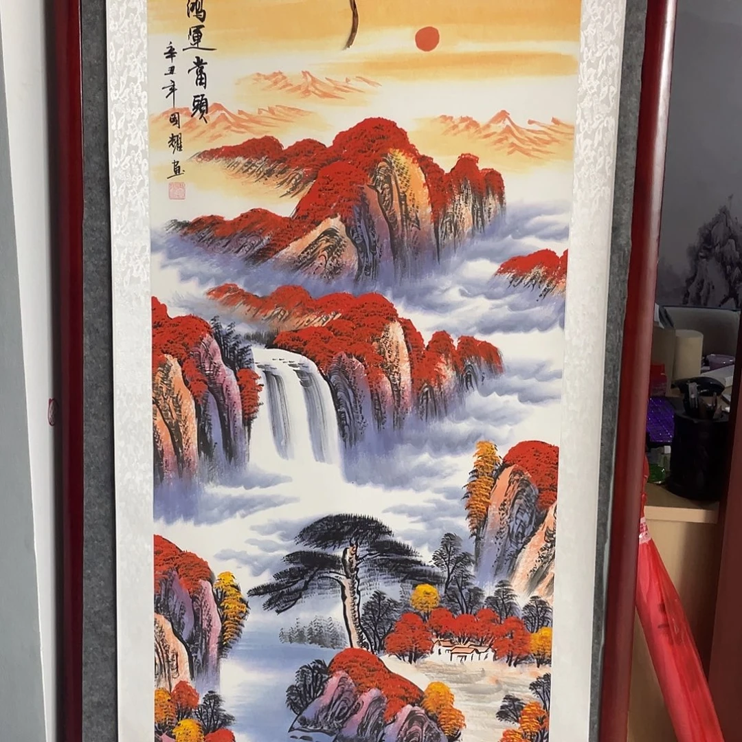 国画国画作品书法作品原稿竖鸿运当头