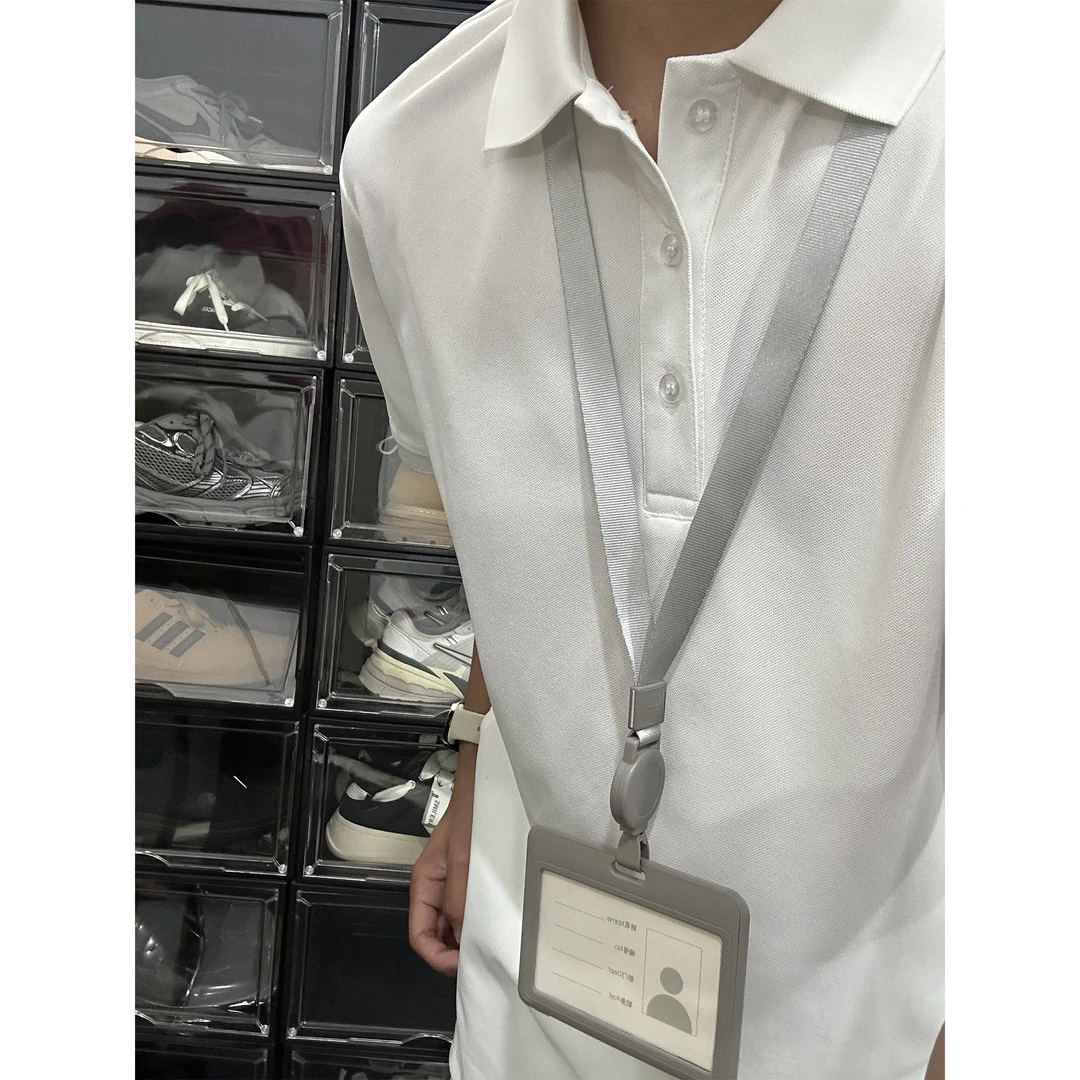 白色正肩修身polo衫短袖男夏季成熟稳重穿搭美式翻领T恤重磅半袖