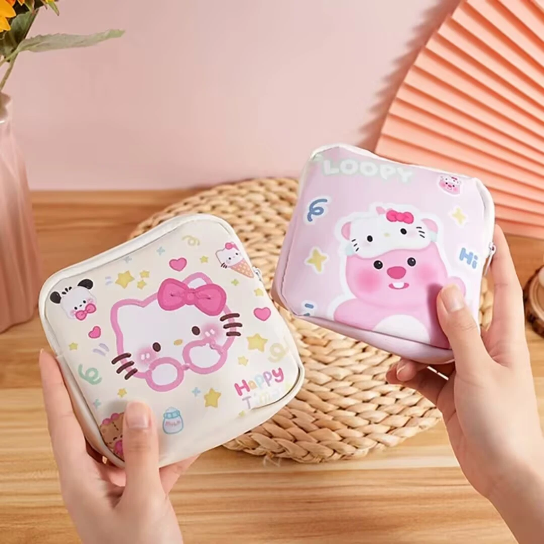 卫生巾可爱包月卡通小巧便携大容量姨妈学生少女收纳皮革防水小包