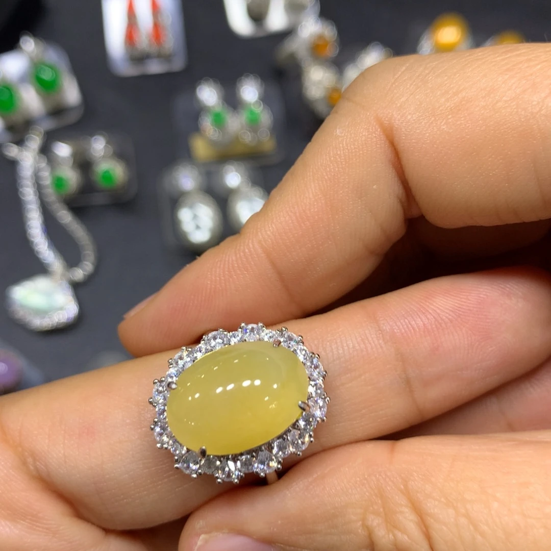 定制翡翠银S925镶嵌买断不退