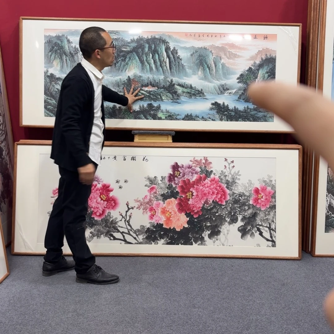 国画带框绘画210/80尺寸