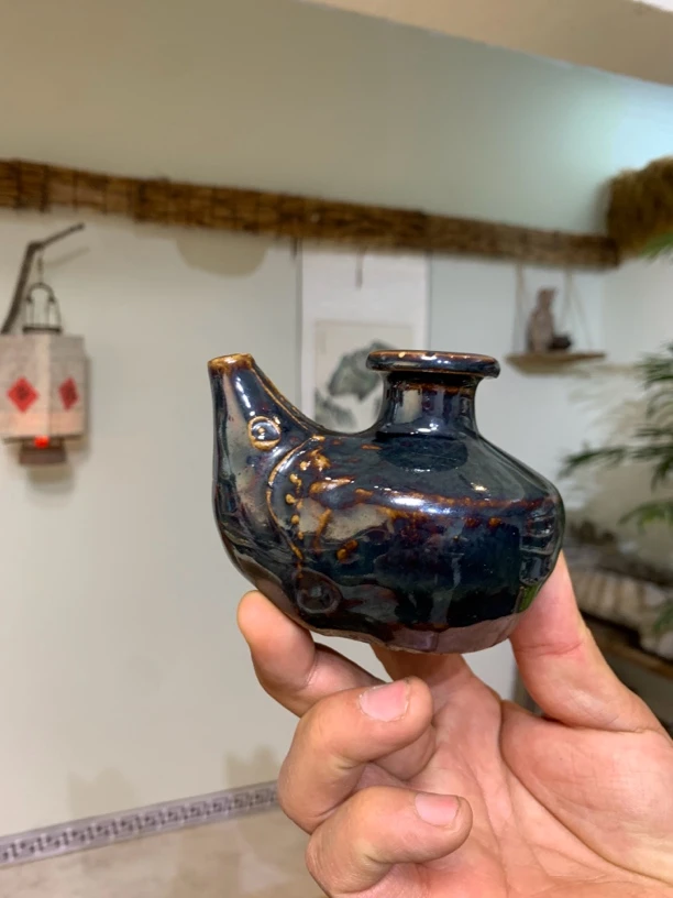 磁州窑油灯，完完整整