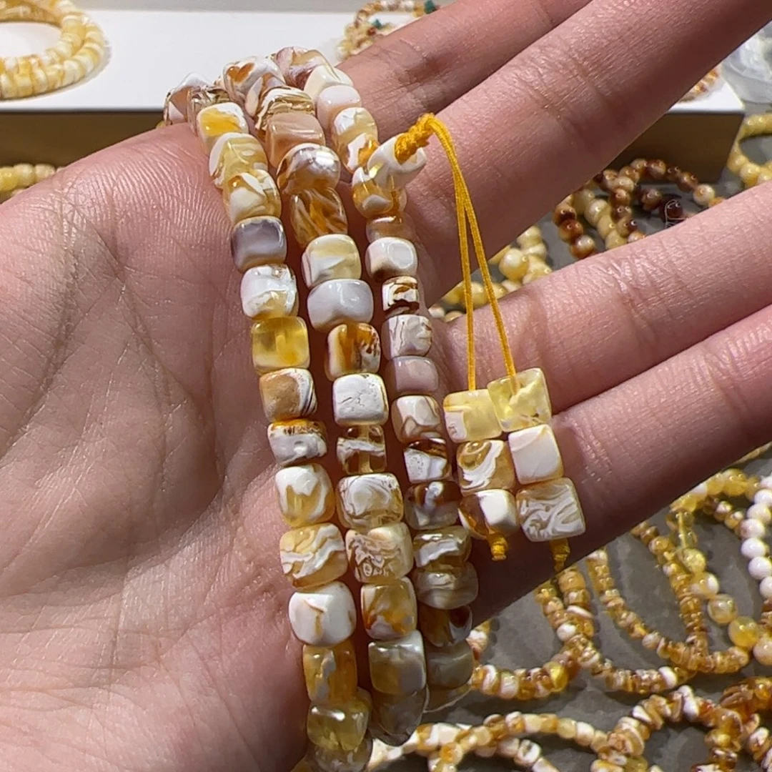 琥珀未镶嵌手链彩沁方糖「晚霞限定」