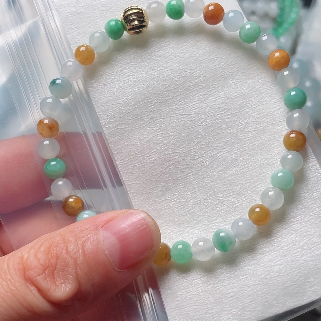 【闪购商品】定制翡翠未镶嵌鱼*酱定制翡翠手链