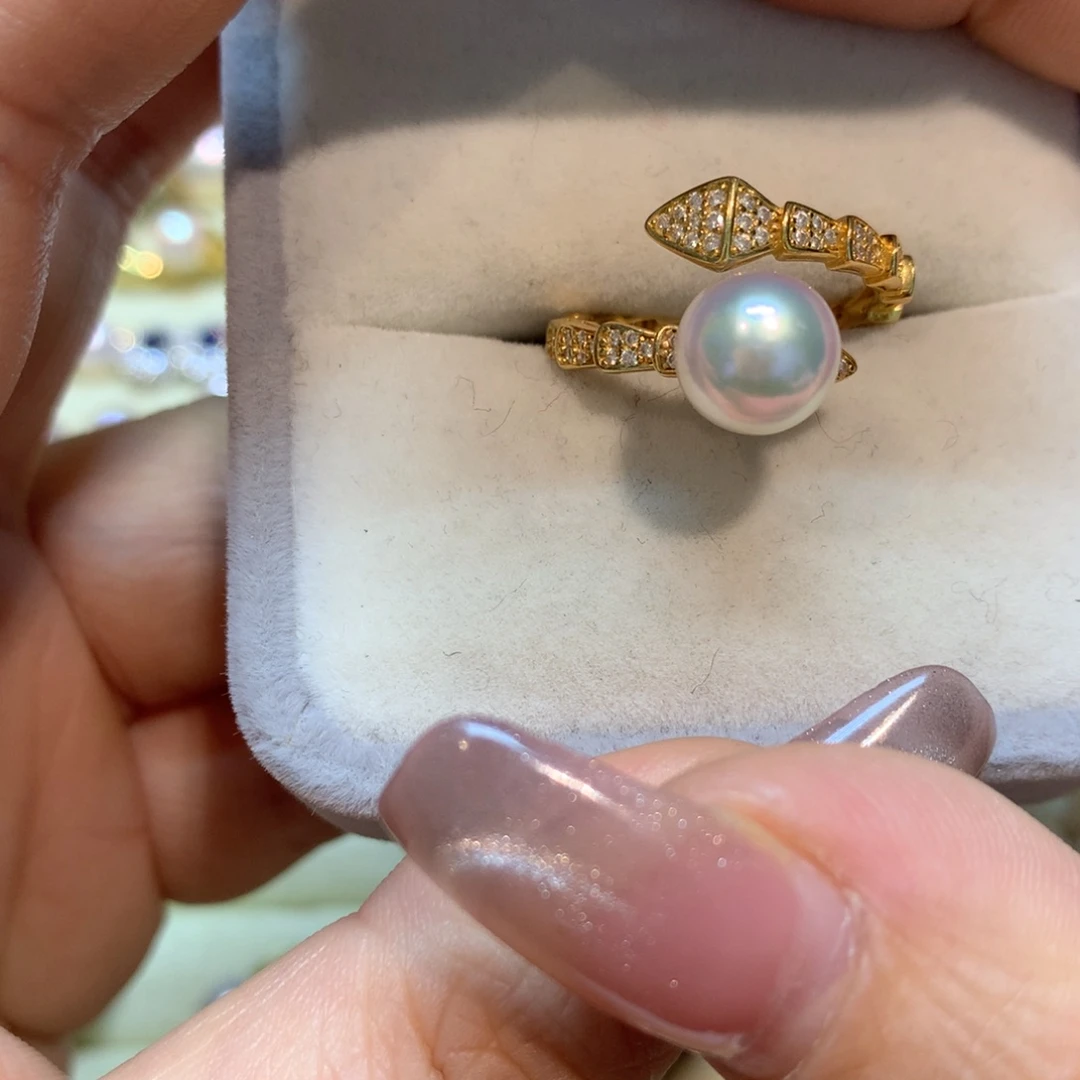 海水珍珠戒指银S925镶嵌