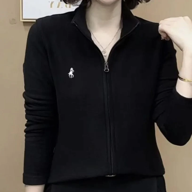 慵懒风高领外套螺纹时尚立领显瘦拉链女明线百搭短外套打底
