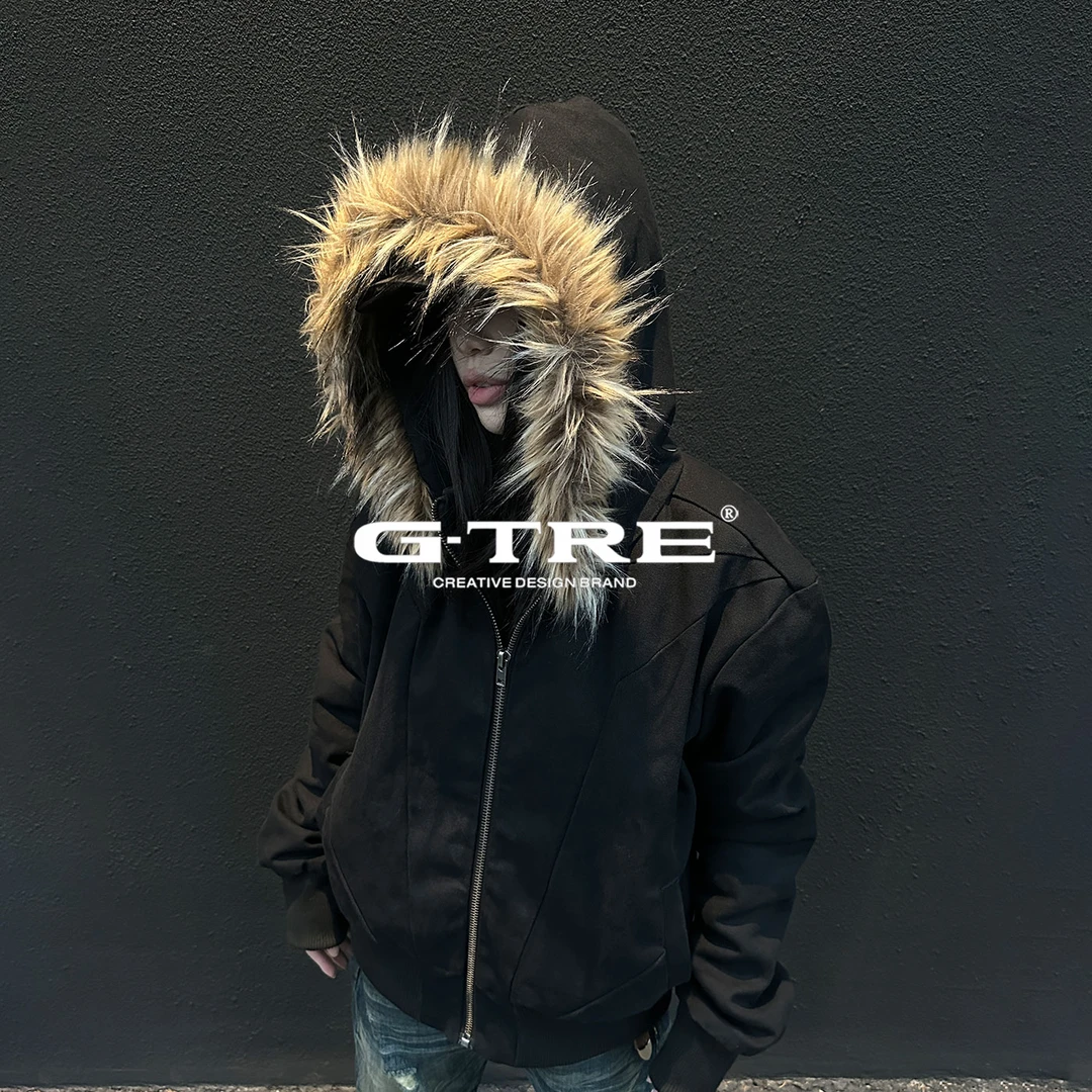 G-TRE25FW银狐多形态解构座山雕连帽加绒加厚水洗夹克外套