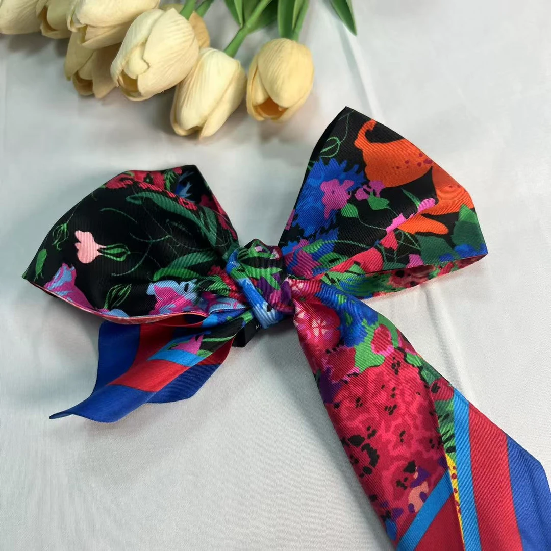 斜纹绸飘带-今夏迷丛 130*8cm丝巾