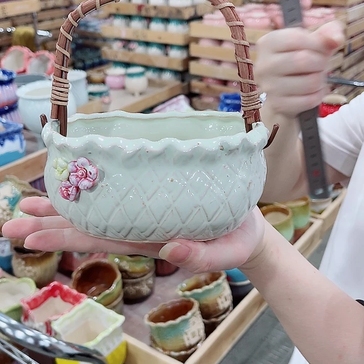 有孔，凑10元包邮陶瓷花盆发货！