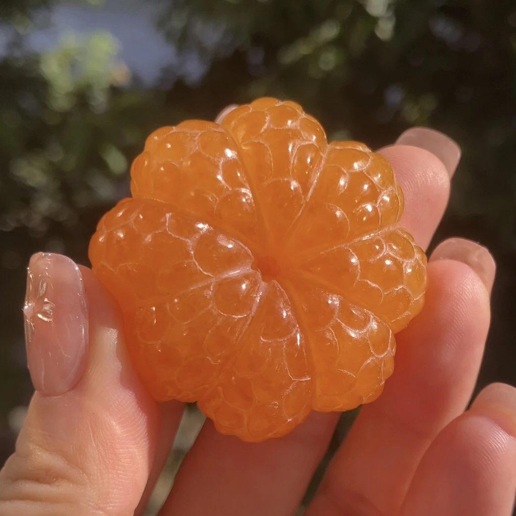 天然福建寿山石收藏摆件原石批发工艺橘子茶宠摆件桔子手把件把玩