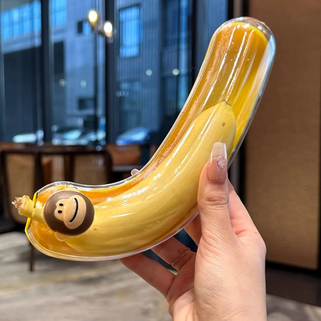 创意猴子香蕉保鲜盒水果外带盒收纳盒保护盒儿童户外便携带防挤压