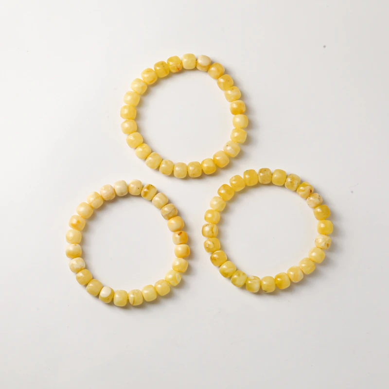 蜜蜡单圈手串微瑕 约9.5mm 多样性发货发其一G22241101-01