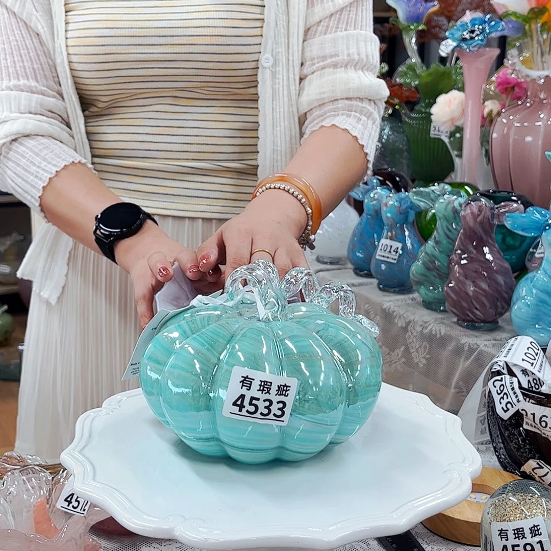 4533南瓜微瑕 家悦琉璃花器摆件