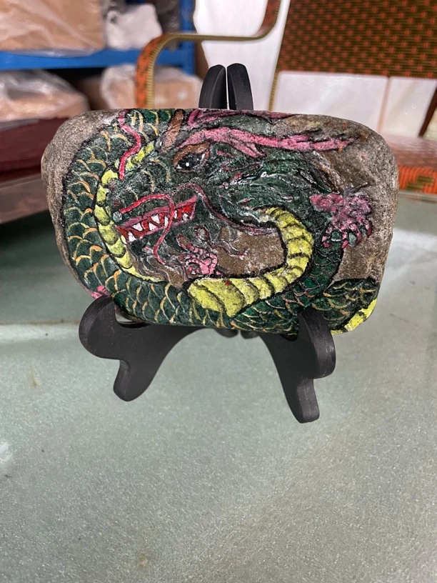 非遗纯手工升姐手绘桌面摆件祥瑞盘龙