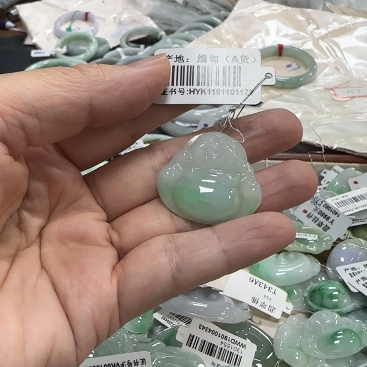 彼***花翡翠未镶嵌挂件翡翠挂坠天然A货