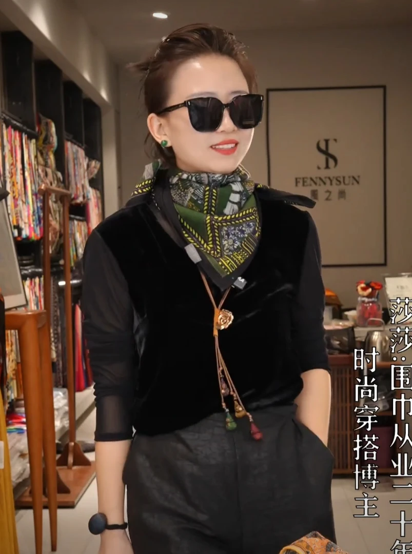 宫丽65cm桑蚕丝羊毛经典墨绿女士丝巾围巾防晒披肩真丝丝毛EX014