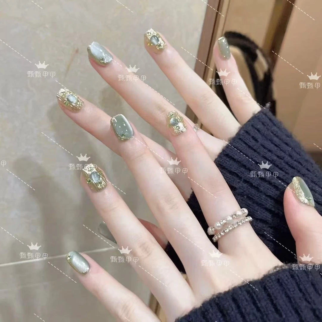 【阳光玫瑰】纯手工穿戴甲24年新款多巴胺ins风气质温柔日常美甲片