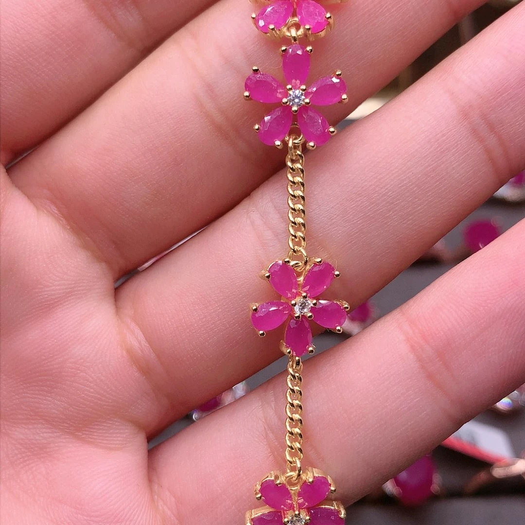 红宝石手链银S925镶嵌