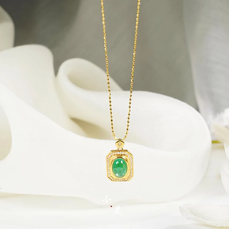 18K金祖母绿蛇骨链套链（多样性发）G7384