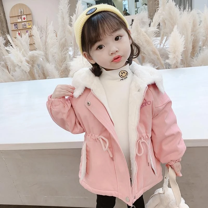 YeeHoO英氏【断码】女童外套秋冬洋气加绒儿童衣服女宝宝冬装棉衣20