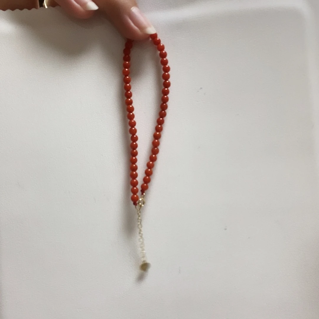 手串18K金镶嵌南红玛瑙简单