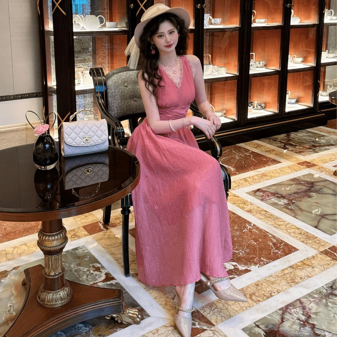 罗曼晚宴法式温柔高级感气质绝美度假法式度假裙子显瘦长裙裙子女