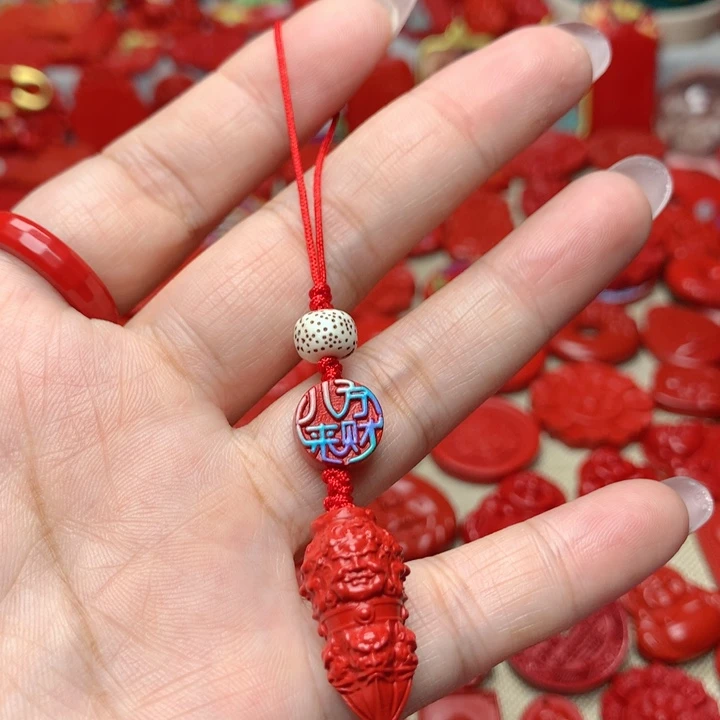 天然辰砂工艺品朱砂手机坠