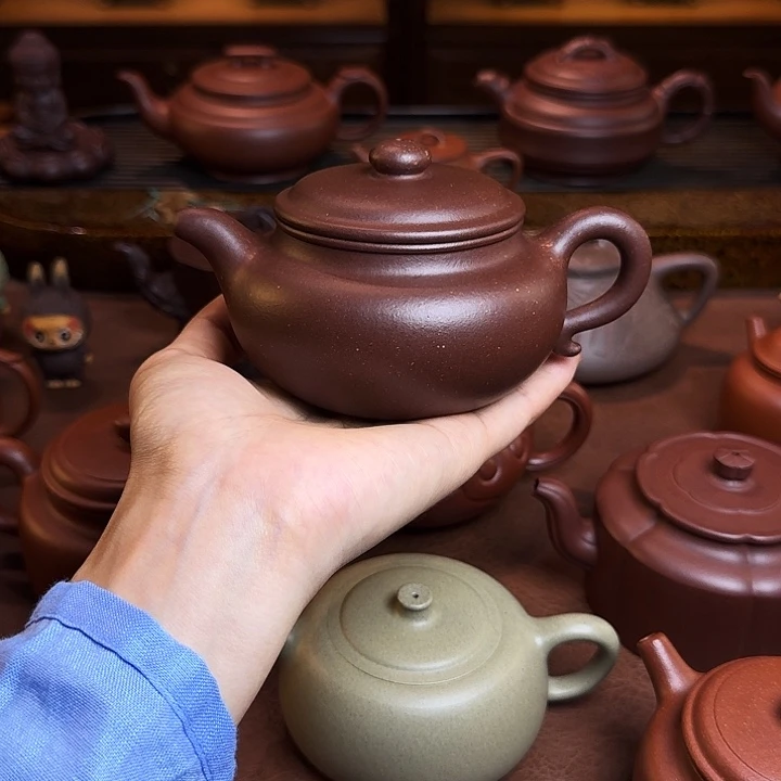 视***觉茶壶紫砂仿古壶，紫泥