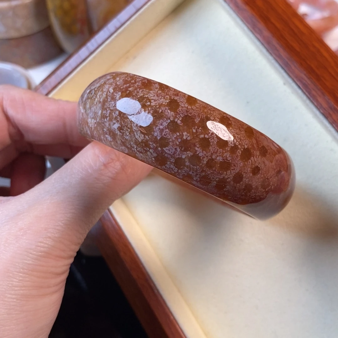 硅化珊瑚（珊瑚玉）未镶嵌手镯53.6口福利300