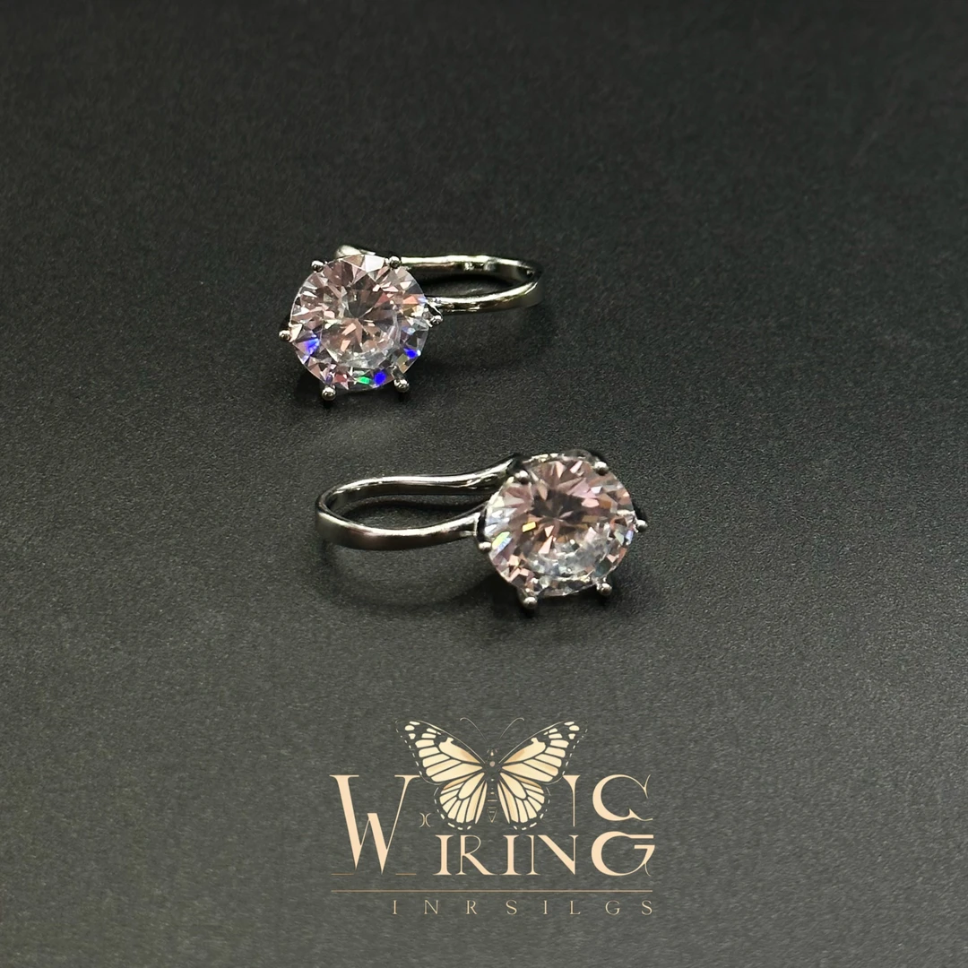 铜合金合成锆石耳饰 王大嘴原创 “爆闪银钻”精致奢华耳骨夹A592