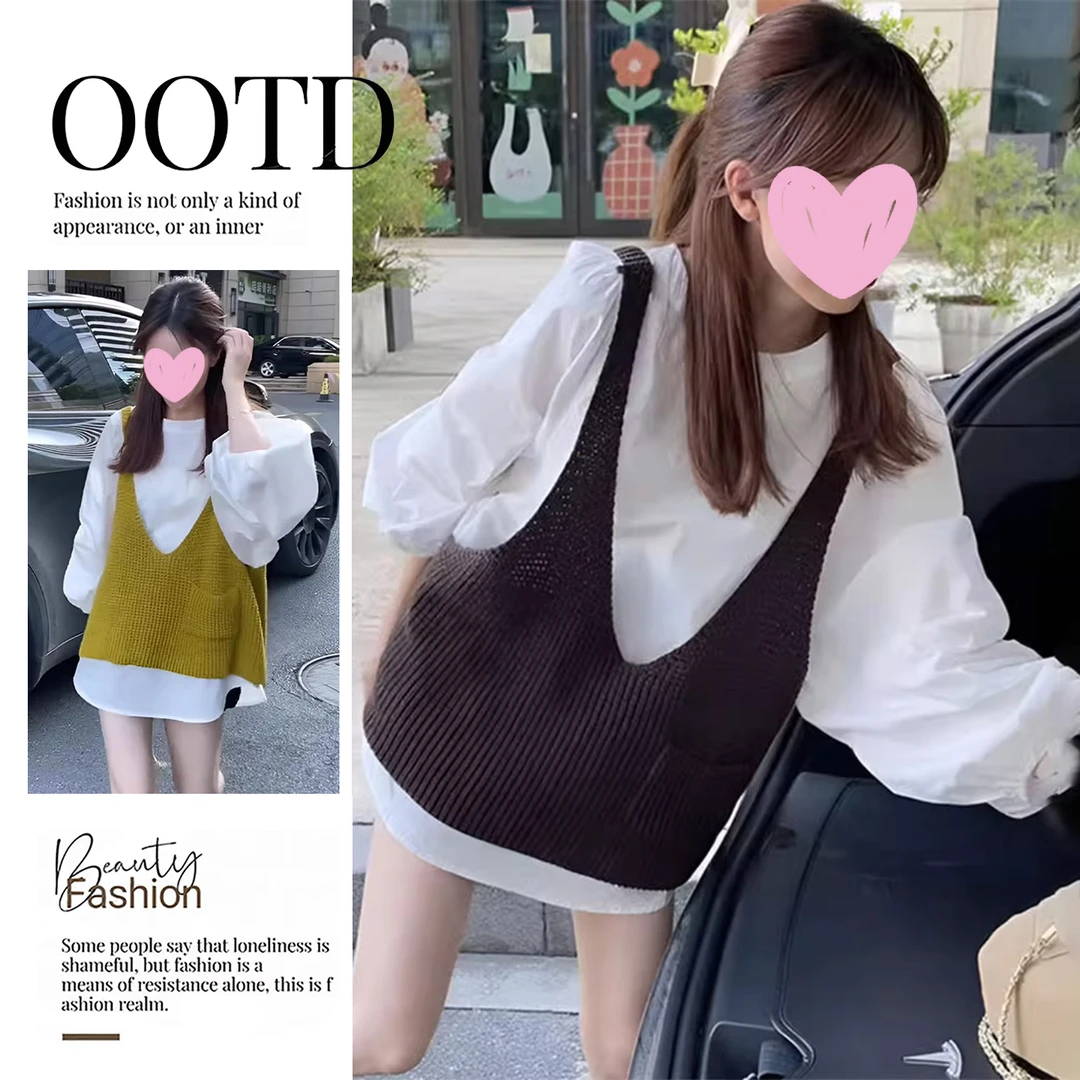 法式高级感圆领灯笼袖白色衬衫女2025新款早秋宽松小个子洋气上衣