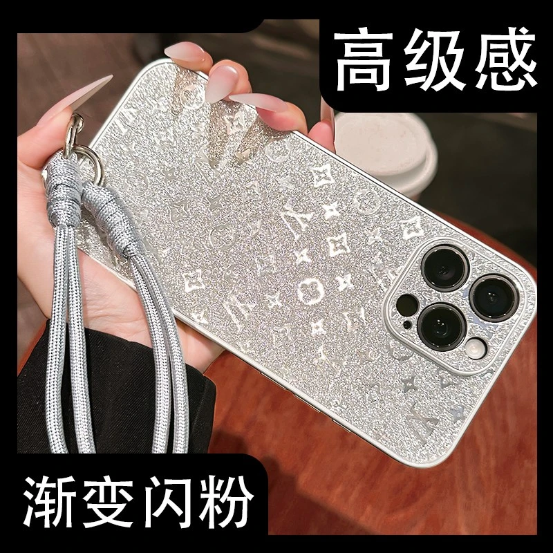 压花纹适用苹果17华为OPPO小米VIVO配件iPhone16Promax闪片手机壳